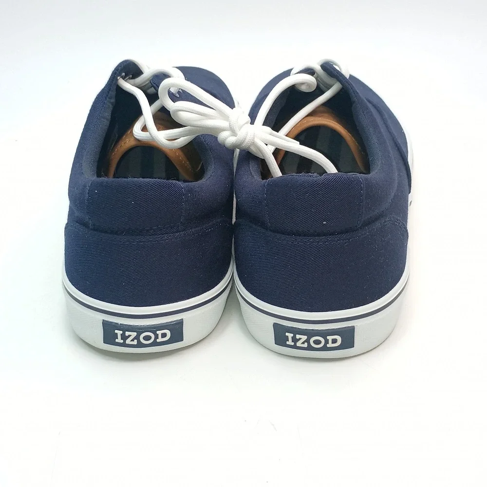 IZOD Rangley Sneaker Men Size 12 Navy Canvas‎ Memory Foam 1851110